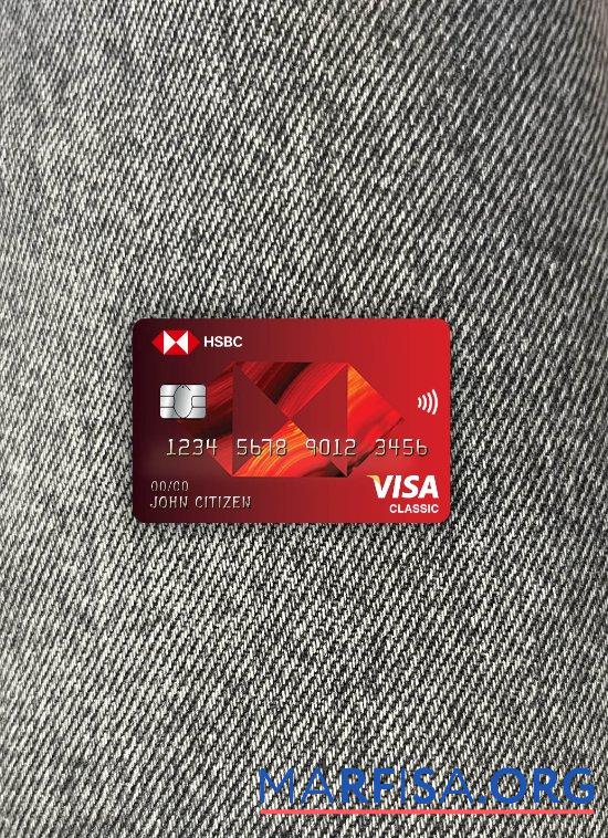 Downloadable France HSBC bank visa classic card photolook front download for verification